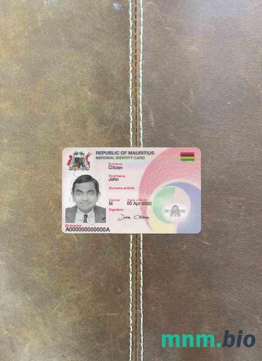 Mauritius ID fotowygląd skan i fotorealistyczny snapshot, 2 w 1